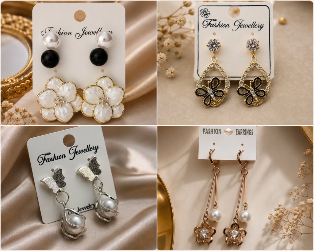 Korean Style Fancy Earrings Combo for Women (Pack of 4)