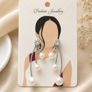 Korean Silver Plated Pearl Drop Earrings for Women & Girls - Image 2