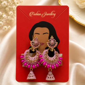 Multicolor Chandbali Jumkha Earrings - Image 2