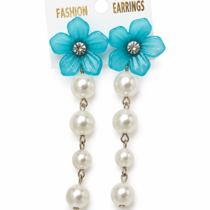 Flower Pearl Drop Earrings for Women | Pack Of 2 - Image 5