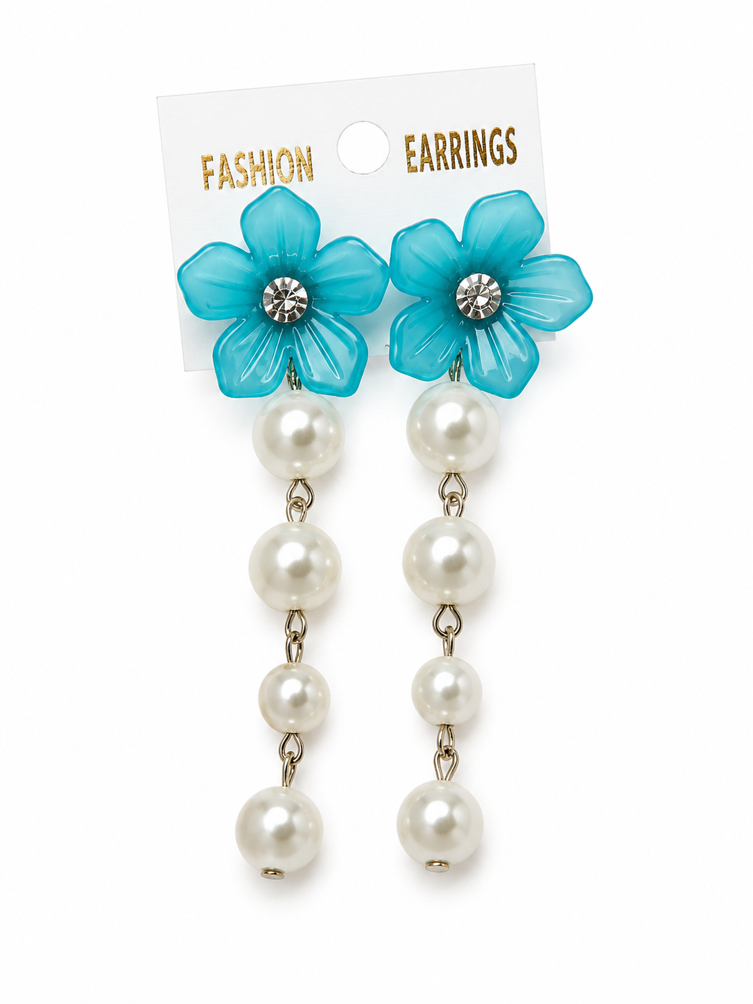 Flower Pearl Drop Earrings for Women | Pack Of 2 - Image 5