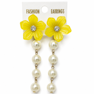 Flower Pearl Drop Earrings for Women | Pack Of 2 - Image 4