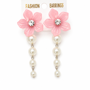 Flower Pearl Drop Earrings for Women | Pack Of 2 - Image 3