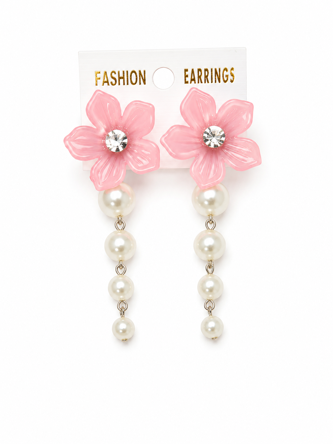 Flower Pearl Drop Earrings for Women | Pack Of 2 - Image 3
