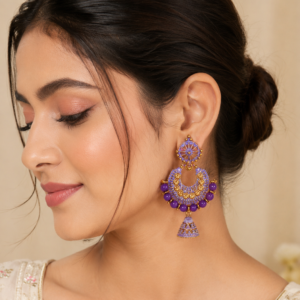 Multicolor Chandbali Jumkha Earrings