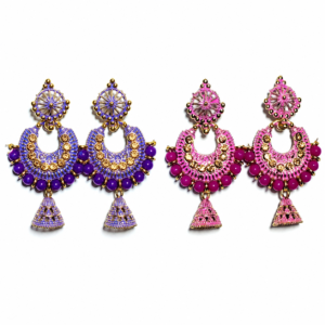 Multicolor Chandbali Jumkha Earrings | Pack of 2